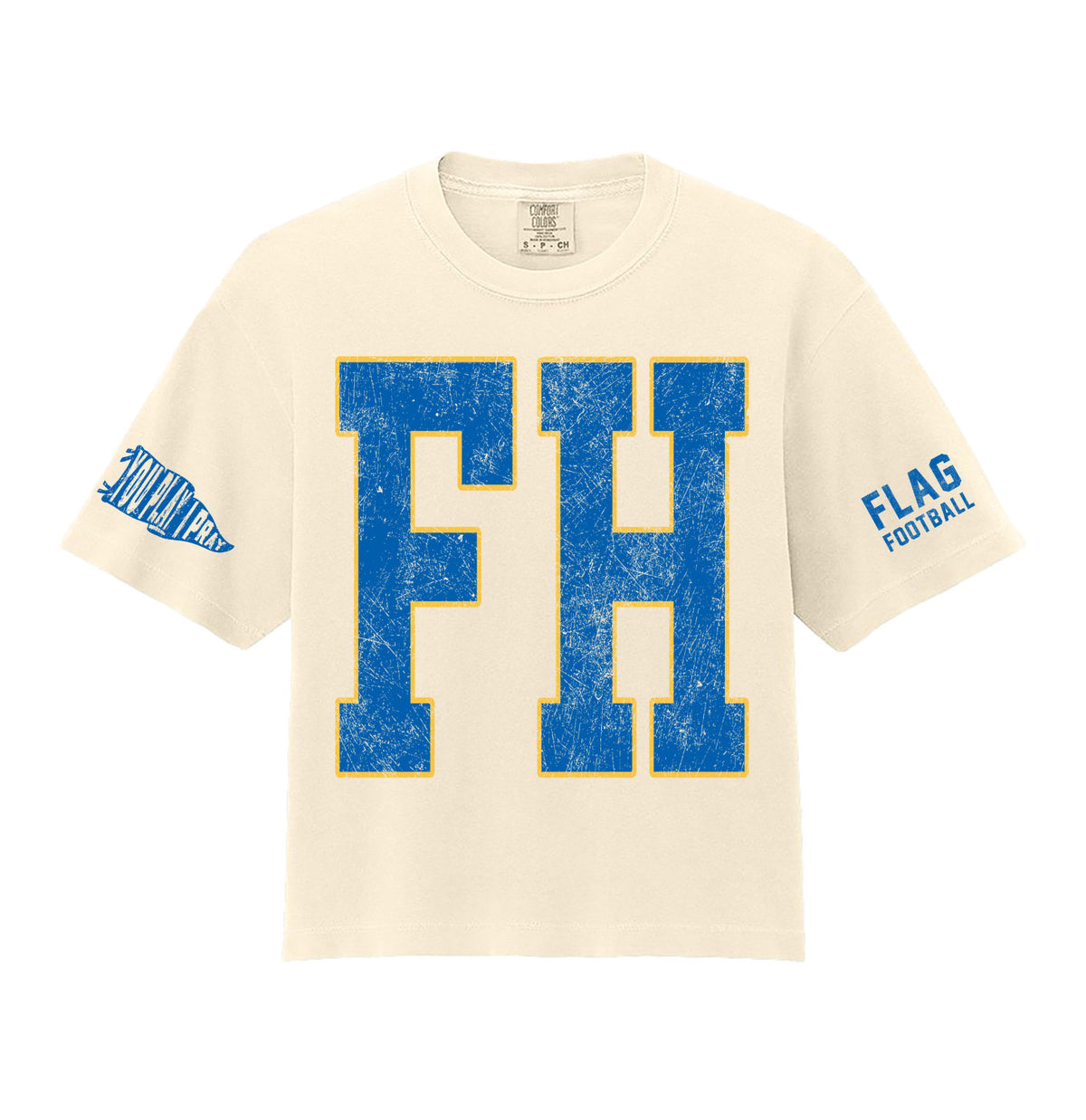 Foothill High Flag Football Cropped T-Shirt